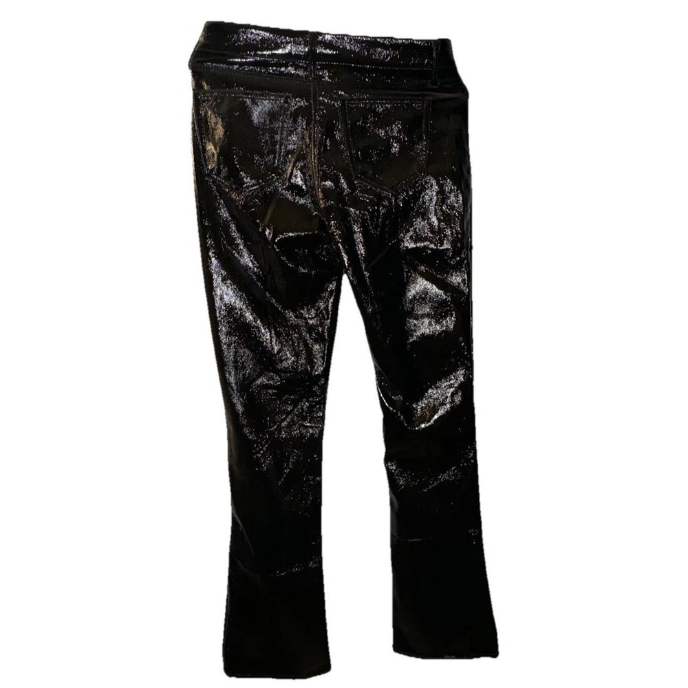 Gap Faux Leather Pants Baby Boot Y2K Stretch Black Rock Biker Women's 2R 26 NWT